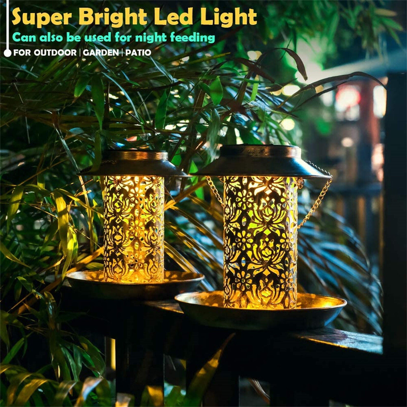 Solar Bird Seed Feeder Hanging Outdoor Garden V178-66977
