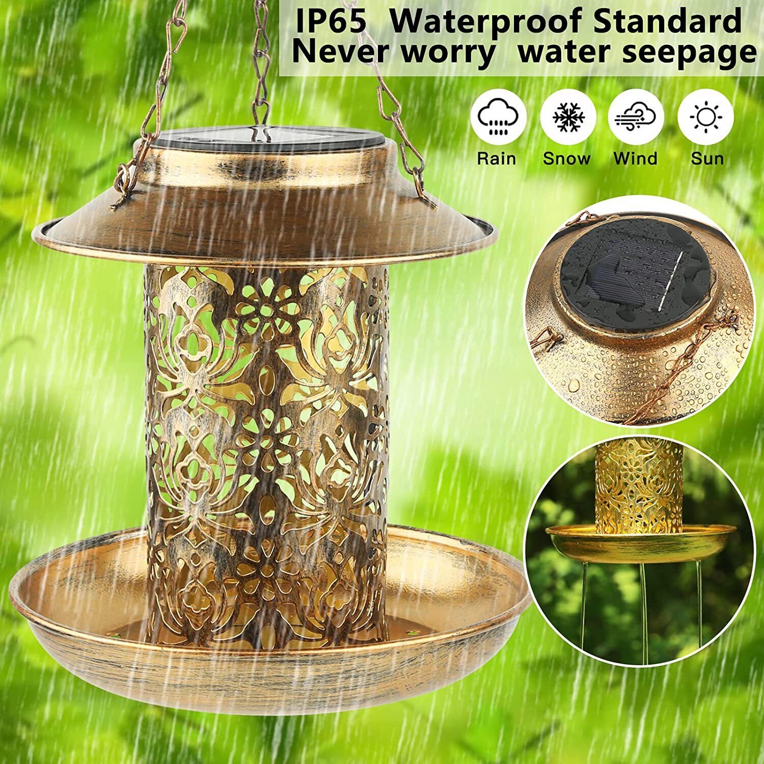Solar Bird Seed Feeder Hanging Outdoor Garden V178-66977