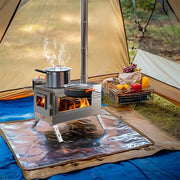 Stainless Steel Wood Burner Stove for Camping w/ Chimney & Bag V178-66979