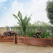 Medium Raised Garden Bed 60x30x33cm Wooden Planter Box V178-66981