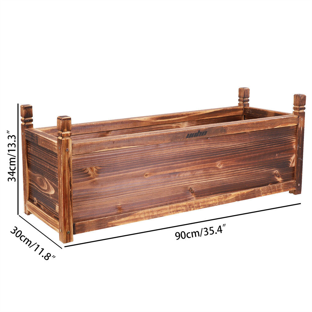 Large Raised Garden Bed Wooden Planter 90x30x33cm V178-66982