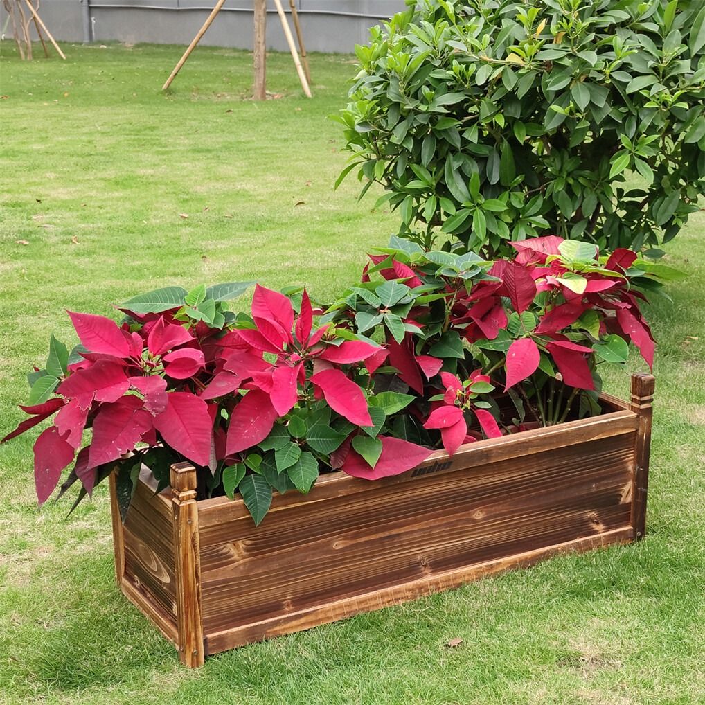 Large Raised Garden Bed Wooden Planter 90x30x33cm V178-66982