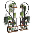 6 Tier Corner Plant Stand Metal & MDF Ladder Shelf Rack V178-66985