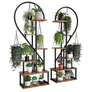 6 Tier Corner Plant Stand Metal & MDF Ladder Shelf Rack V178-66985