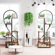 6 Tier Corner Plant Stand Metal & MDF Ladder Shelf Rack V178-66985