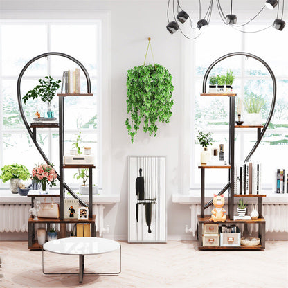 6 Tier Corner Plant Stand Metal & MDF Ladder Shelf Rack V178-66985
