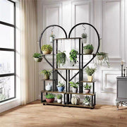6 Tier Corner Plant Stand Metal & MDF Ladder Shelf Rack V178-66985
