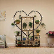 6 Tier Corner Plant Stand Metal & MDF Ladder Shelf Rack V178-66985