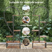 6 Tier Corner Plant Stand Metal & MDF Ladder Shelf Rack V178-66985
