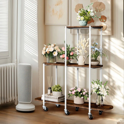 Plant Stand with Wheels Indoor Outdoor Flower Rack Display V178-66987