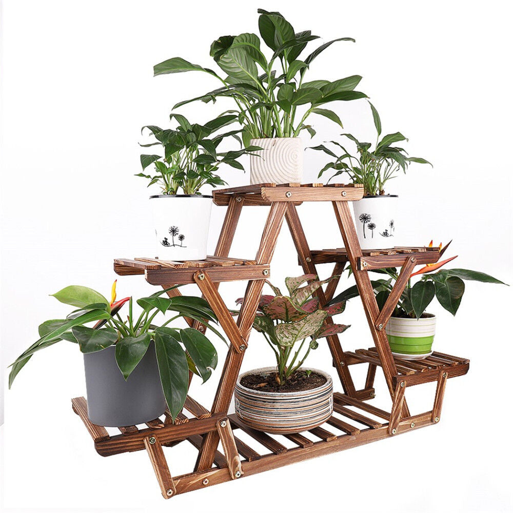 Wooden 6 Tier Plant Stand A-Frame Flower Pot Display Organizer V178-66988