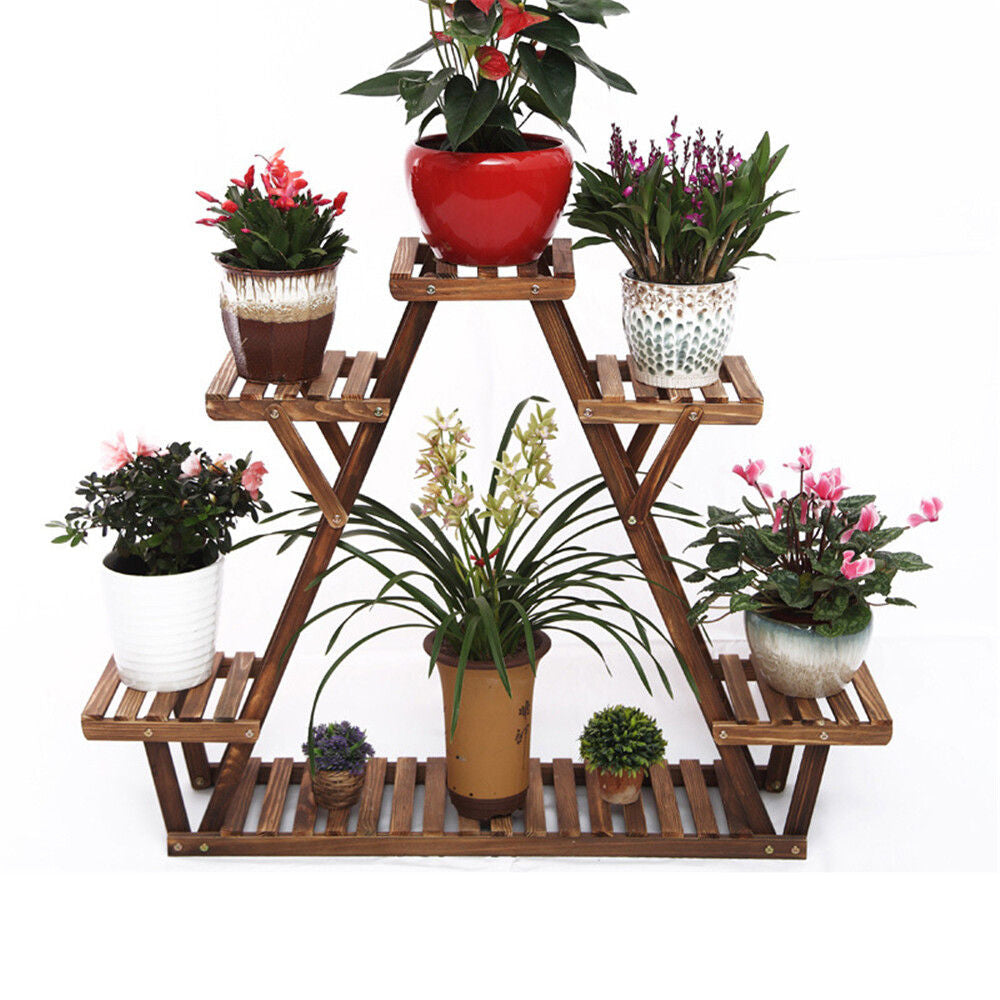 Wooden 6 Tier Plant Stand A-Frame Flower Pot Display Organizer V178-66988