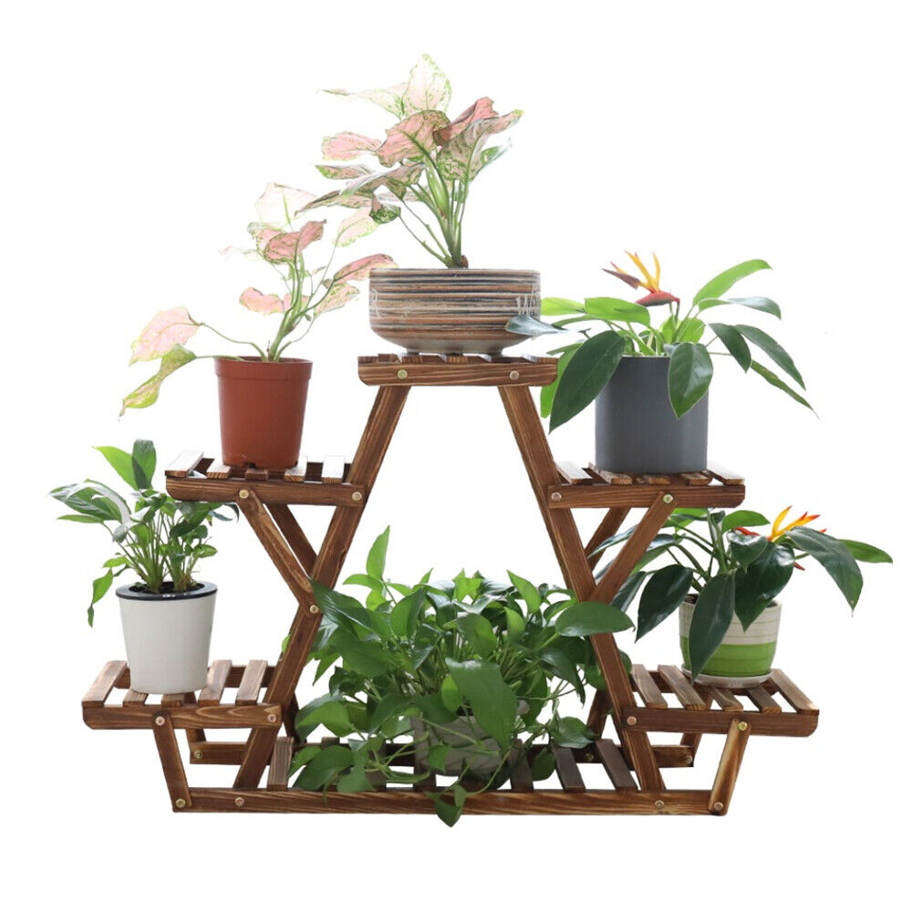Wooden 6 Tier Plant Stand A-Frame Flower Pot Display Organizer V178-66988