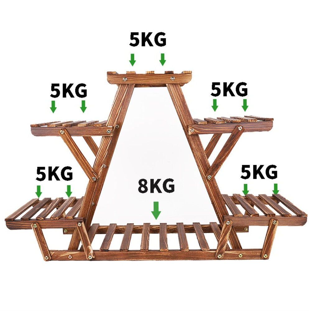 Wooden 6 Tier Plant Stand A-Frame Flower Pot Display Organizer V178-66988