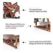 Wooden 6 Tier Plant Stand A-Frame Flower Pot Display Organizer V178-66988