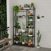Plant Stand Shelf Rack with Hanging Rod Indoor Outdoor Display V178-66989