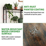 Plant Stand Shelf Rack with Hanging Rod Indoor Outdoor Display V178-66989