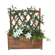 Elevated Small Wooden Planter Box 64x37x76cm with Trellis V178-66991