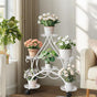 Movable Metal Plant Stand Garden Cart Indoor/Outdoor Decor V178-66992