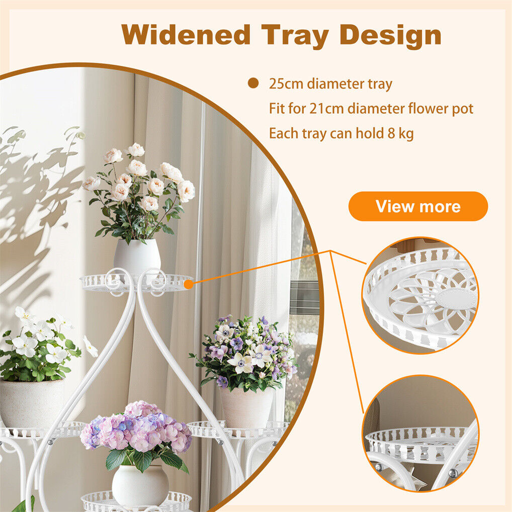 Movable Metal Plant Stand Garden Cart Indoor/Outdoor Decor V178-66992
