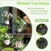 Rolling Metal Plant Stand Indoor Outdoor Garden Display Shelf V178-66993