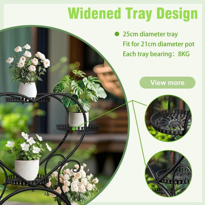 Rolling Metal Plant Stand Indoor Outdoor Garden Display Shelf V178-66993