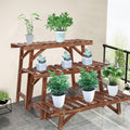 Pine Wood 3pcs Plant Stand Ladder Garden Flower Display V178-66994