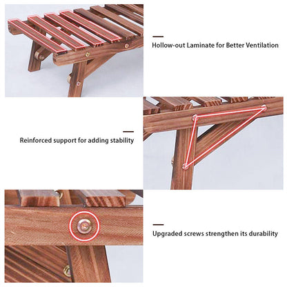 Pine Wood 3pcs Plant Stand Ladder Garden Flower Display V178-66994