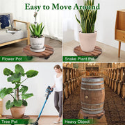 Wooden Plant Caddy Stand 2-Pack 360 Rotating Casters V178-66995