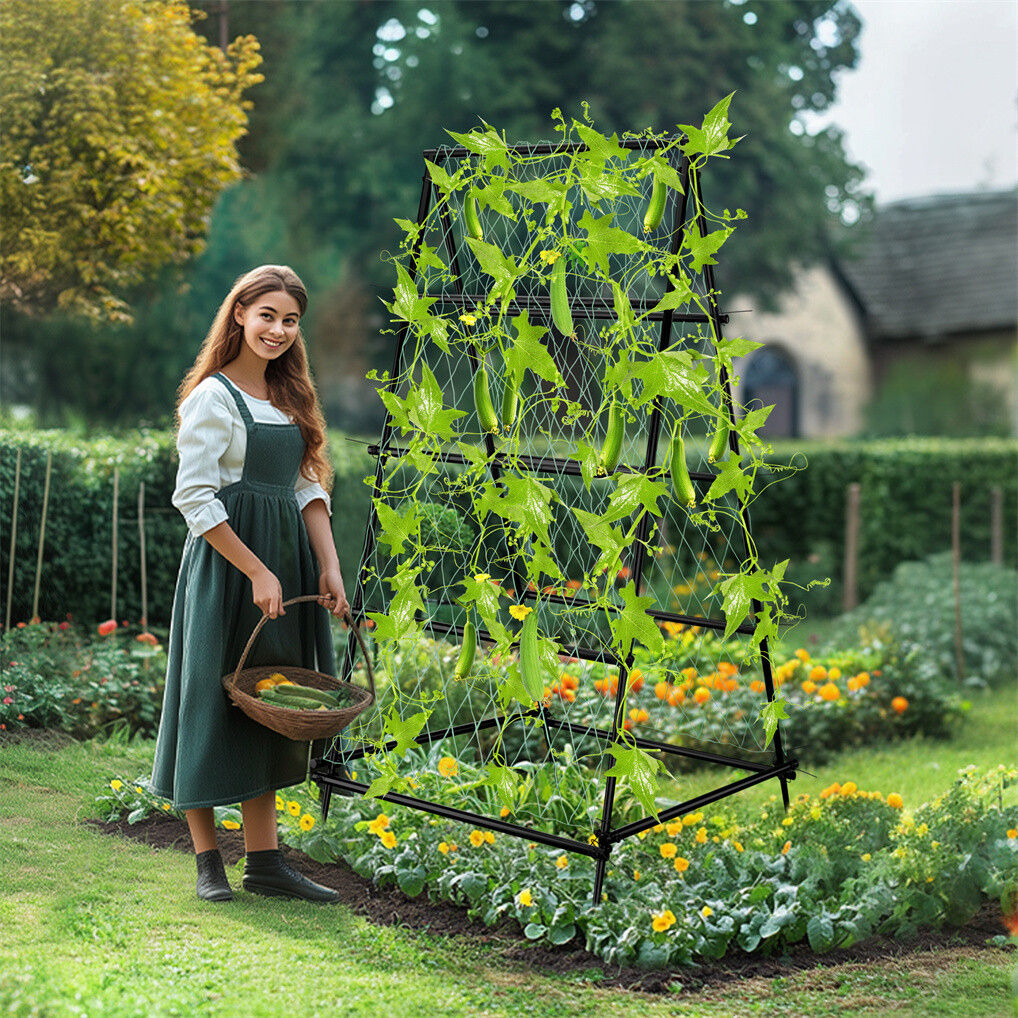 XL Heavy Duty Garden Trellis for Climbing Plants with Netting V178-66996