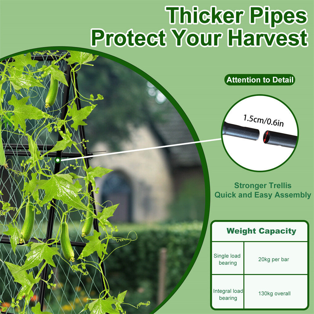 XL Heavy Duty Garden Trellis for Climbing Plants with Netting V178-66996