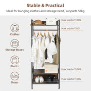 Heavy Duty Clothes Rack 3 Tiers MDF & Metal Iron Rail V178-66998