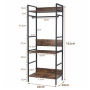 Heavy Duty Clothes Rack 3 Tiers MDF & Metal Iron Rail V178-66998