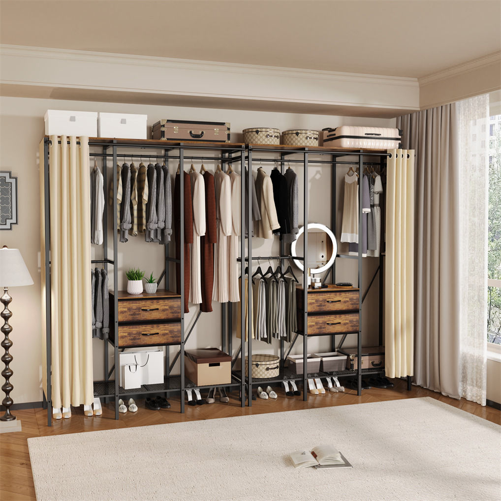 XXL Heavy Duty Wardrobe Closet w/ Shelf, Drawer & Rack V178-66999