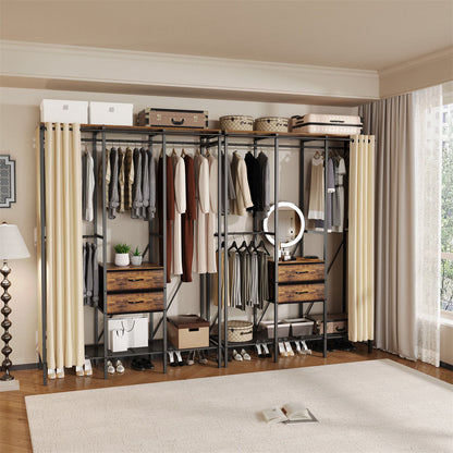 XXL Heavy Duty Wardrobe Closet w/ Shelf, Drawer & Rack V178-66999