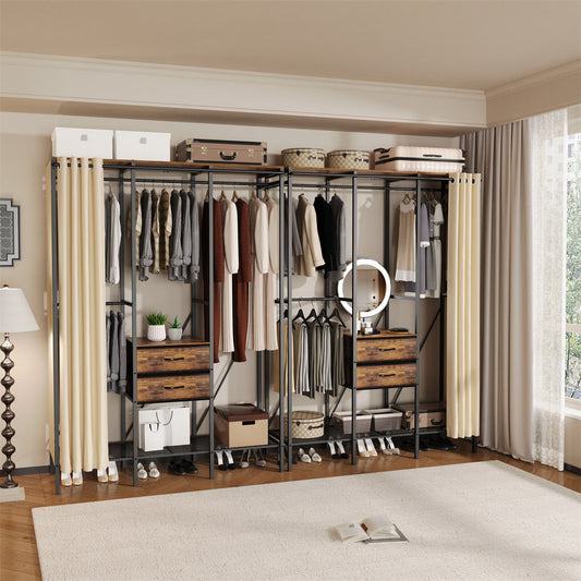 XXL Heavy Duty Wardrobe Closet w/ Shelf, Drawer & Rack V178-66999
