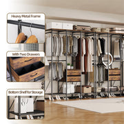 XXL Heavy Duty Wardrobe Closet w/ Shelf, Drawer & Rack V178-66999