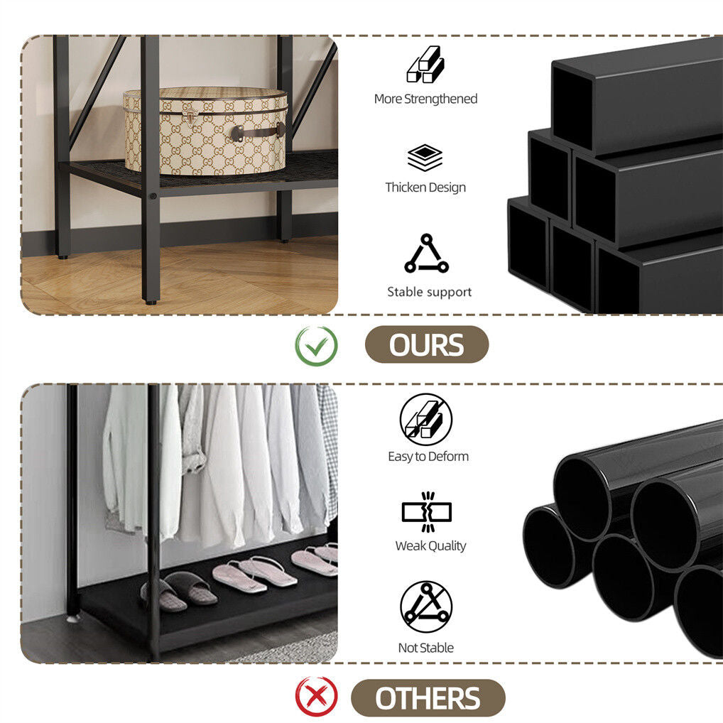 XXL Heavy Duty Wardrobe Closet w/ Shelf, Drawer & Rack V178-66999