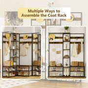 Corner Coat Stand with Shoe Bench Metal & MDF Organizer V178-67000