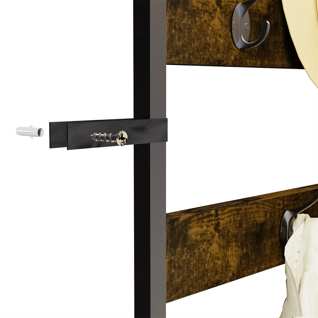 Corner Coat Stand with Shoe Bench Metal & MDF Organizer V178-67000