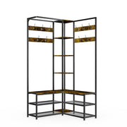 Corner Coat Stand with Shoe Bench Metal & MDF Organizer V178-67000