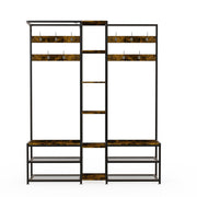 Corner Coat Stand with Shoe Bench Metal & MDF Organizer V178-67000