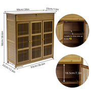 Wooden Shoe Rack XL 4 Tier 3 Doors Drawers Shelves Cabinet Organizer V178-67001