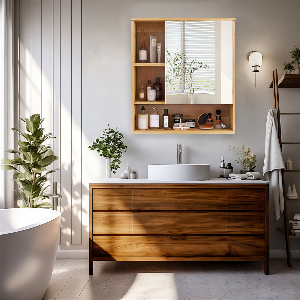 Wall Cabinet Bathroom Mirror Storage Medicine 55.5cm V178-67005