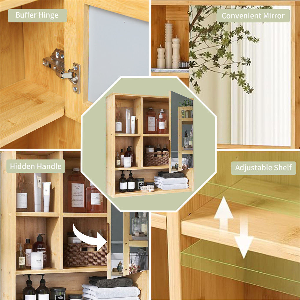 Wall Cabinet Bathroom Mirror Storage Medicine 55.5cm V178-67005