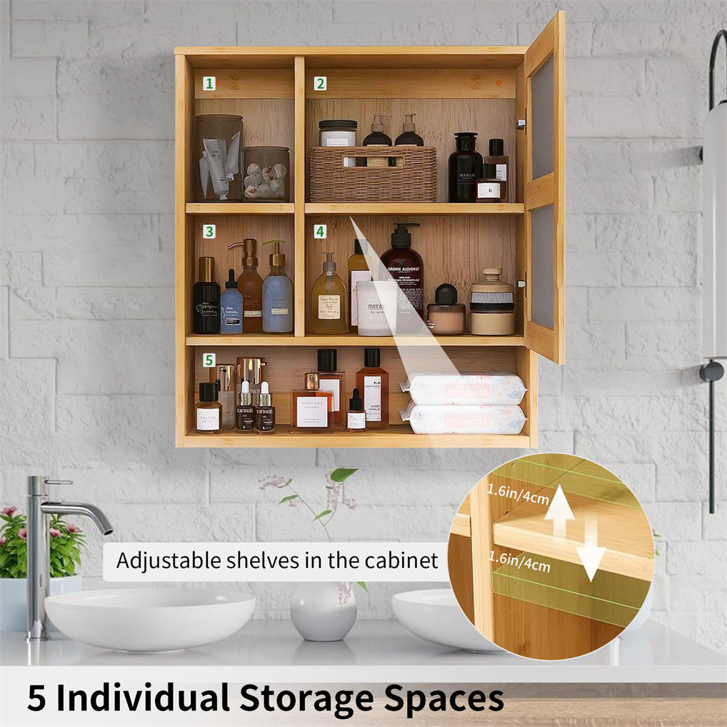 Wall Cabinet Bathroom Mirror Storage Medicine 55.5cm V178-67005