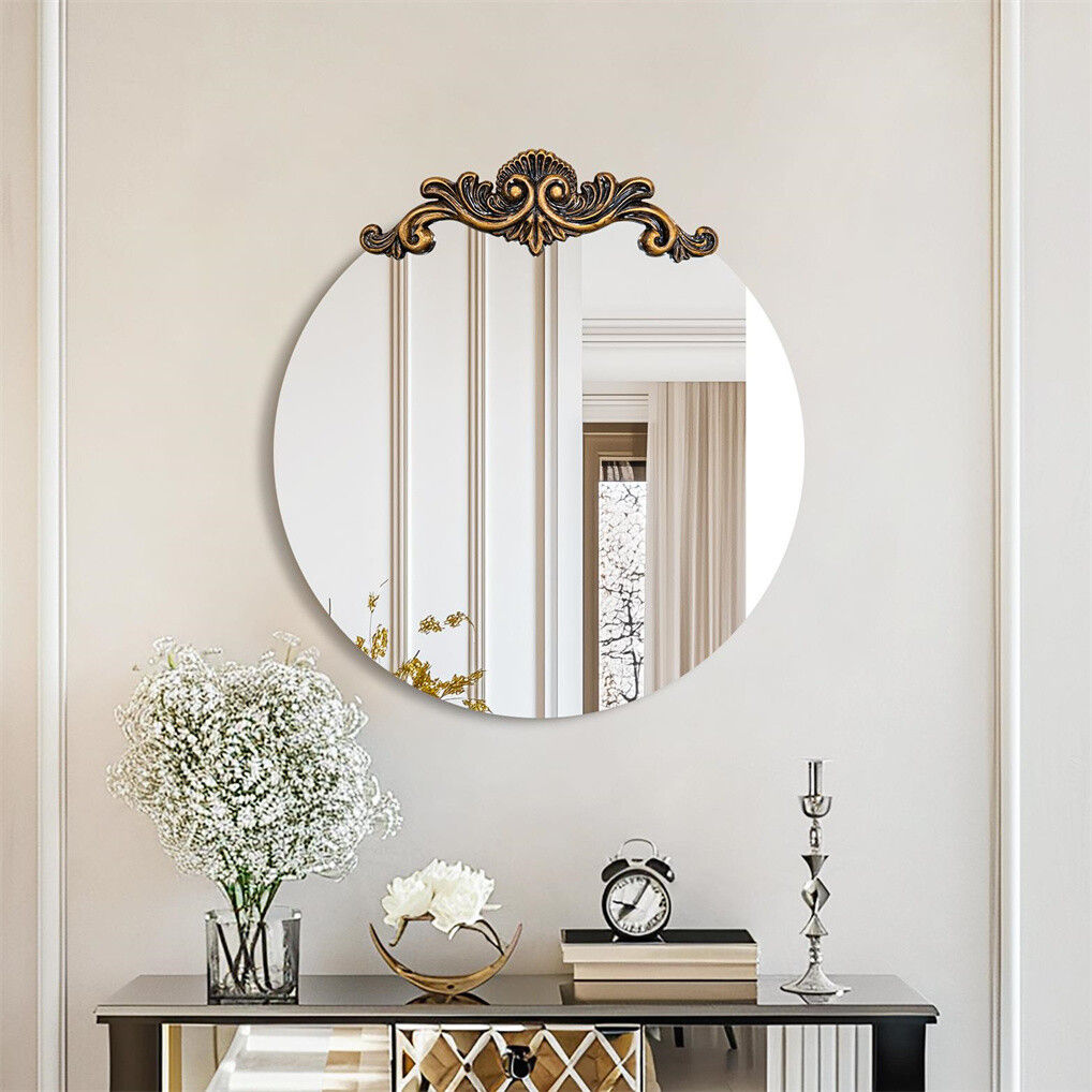 Baroque Round Antique Mirror Wall Decor 80x84.5cm V178-67008