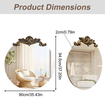 Baroque Antique Round Wall Mirror, Ornate Dcor, 90 x 94.5cm V178-67009