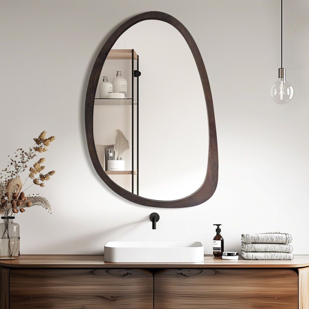 Antique Wooden Wall Mirror HD Odd Shaped Home Decor 50x70cm V178-67010