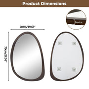 Antique Wooden Wall Mirror HD Odd Shaped Home Decor 50x70cm V178-67010
